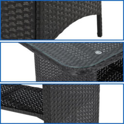Evre Anthracite Florence Garden Rattan Furniture Dining Set 4 Piece Seat Sofa Chair Outdoor Wicker - thumbnail 7