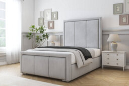 "Sloomy Lancaster Silver Naples Bed Frame With Mattress With 50"" Upholstered Headboard 6' Super King" - thumbnail 2