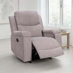 Chenille Fabric Light Grey Visconti Manual Recliner Chair