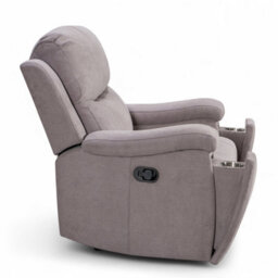 Chenille Fabric Light Grey Visconti Manual Recliner Chair - thumbnail 6