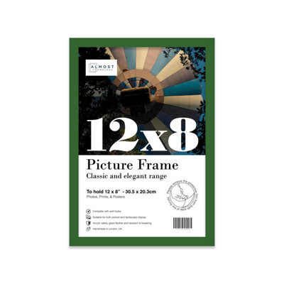 12X8 Green Picture Frame (30.5 X 20.3Cm) Poster, Photo, Artwork, Gallery Wall Or Print - image 1