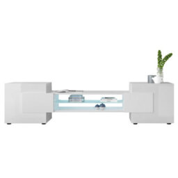 Furniture In Fashion Nevaeh White High Gloss Tv Stand With 2 Doors And Led Lights - thumbnail 6