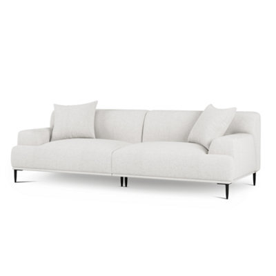 "Valencia Kotor Modern Fabric 91""sofa White Color Kiln-Dried Wood Premium Fabric Extra Firm Cushion" - image 1