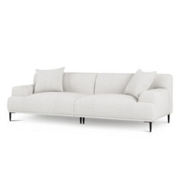 "Valencia Kotor Modern Fabric 91""sofa White Color Kiln-Dried Wood Premium Fabric Extra Firm Cushion" - thumbnail 1