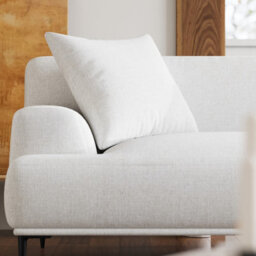 "Valencia Kotor Modern Fabric 91""sofa White Color Kiln-Dried Wood Premium Fabric Extra Firm Cushion" - thumbnail 5