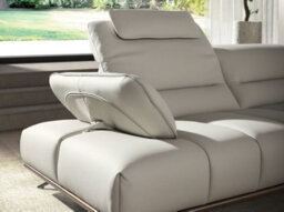 Angel Cerda Right Chaise Longue Sofa In Light Grey Leather - thumbnail 5