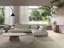 Angel Cerda Right Chaise Longue Sofa In Light Grey Leather - thumbnail 7