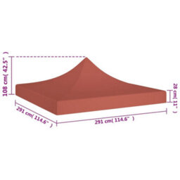 Walplus Party Tent Garden Gazebo Canopy Roof 3X3 M Terracotta 270 G/mâ² - thumbnail 5
