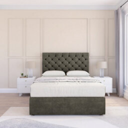 "Sloomy 3Ft Mayfair Divan Bed Base Pewter Dumfries ,2 Drawers & 26"" Struts Headboard - Single" - thumbnail 2