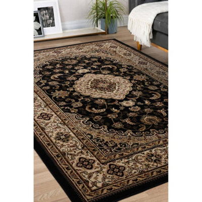Melrose Classic Traditional Black Vintage Runner Rug 60X230Cm - image 1