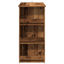 Berkfield Bar Table With Storage Rack Old Wood 102X50X103.5 Cm - thumbnail 5