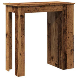 Berkfield Bar Table With Storage Rack Old Wood 102X50X103.5 Cm - thumbnail 6