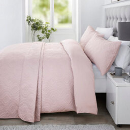 Serene Gianna Microfibre Pinsonic 3D Damask Design Duvet Cover Set - thumbnail 1