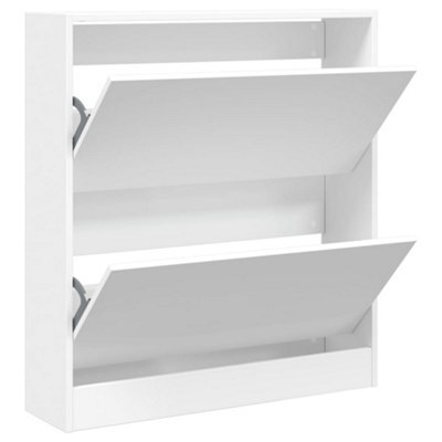 Berkfield Durable Shoe Cabinet White 80X21X87.5 Cm Engineered Wood
