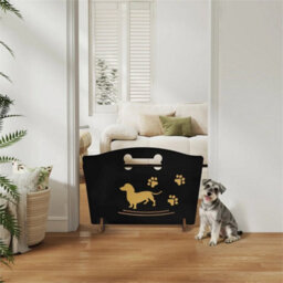 Wooden Dog Stopper, Dog Barrier, Freestanding Pet Gate For Stairs, Patio, Indoor - thumbnail 1