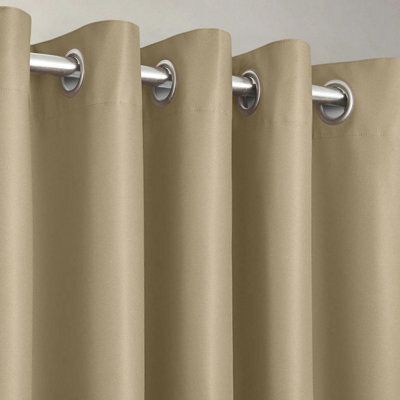 Velosso Manhattan Thermal Blackout Ready Made Eyelet Curtains - Stone