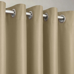 Velosso Manhattan Thermal Blackout Ready Made Eyelet Curtains - Stone