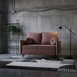 Leon Small Mdf Sofa Bed With Dl Unfolding Mechanism Bonell Spring Storage And Metal Legs 145X94X101Cm Dusty Pink - thumbnail 2