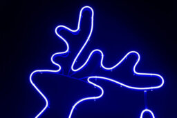 Shatchi Walking Reindeer Neon Effect Rope Light Silhouette Double Side 90 Blue Leds Christmas Outdoor - thumbnail 4