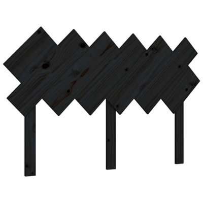 Vidaxl Bed Headboard Black 132X3X81 Cm Solid Wood Pine Bed Headboards - image 1