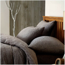 Smart Living Teddy Bear Fluffy Bedding Set, Thermal Warm & Cosy Super Soft Fleece Duvet Cover Set With Pillowcases - Charcoal - thumbnail 2