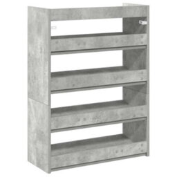 Berkfield Elegant Shoe Rack Concrete Grey 80X25X61.5 Cm Engineered Wood - thumbnail 6