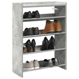 Berkfield Elegant Shoe Rack Concrete Grey 80X25X61.5 Cm Engineered Wood - thumbnail 2