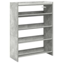 Berkfield Elegant Shoe Rack Concrete Grey 80X25X61.5 Cm Engineered Wood - thumbnail 1