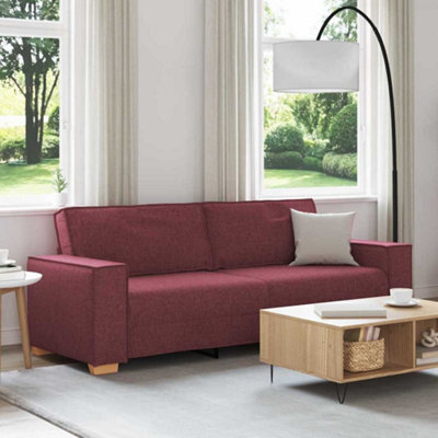Vidaxl 3-Seater Sofa Wine Red 220 X 78 X 84 Cm Fabric - image 1