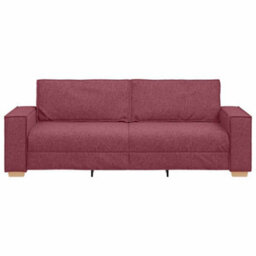 Vidaxl 3-Seater Sofa Wine Red 220 X 78 X 84 Cm Fabric - thumbnail 4