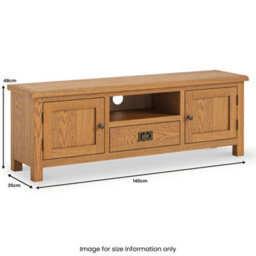 Surrey Oak 140Cm Tv Unit - Fully Assembled By Roseland Furniture - thumbnail 9