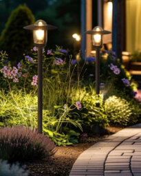 Beliani Outdoor Bollard Lamp Tizu Black - thumbnail 2