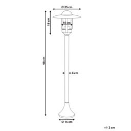 Beliani Outdoor Bollard Lamp Tizu Black - thumbnail 3