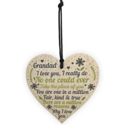 Red Ocean Cute Fathers Day Gift For Grandad Wooden Heart Grandad Gifts From Grandchildren Keepsake - thumbnail 5