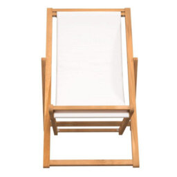 Berkfield Deck Chair Teak 56X105X96 Cm Cream - thumbnail 2