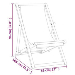 Berkfield Deck Chair Teak 56X105X96 Cm Cream - thumbnail 7