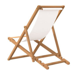 Berkfield Deck Chair Teak 56X105X96 Cm Cream - thumbnail 4