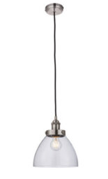 Anson Lighting Pampa Pendant Light Finished In Brushed Silver Paint And Clear Glass - thumbnail 2