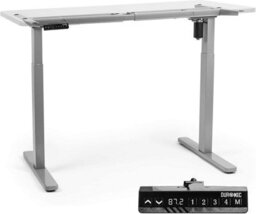 Duronic Tm12 Gy Sit Stand Desk Frame, Height Adjustable, Memory Function, Electric Single Motor/2 Stage - Base Frame Only - Grey - thumbnail 1