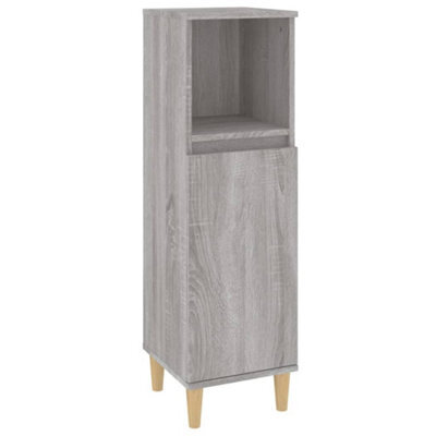 Berkfield Durable Bathroom Cabinet Grey Sonoma 30X30X100 Cm Engineered Wood