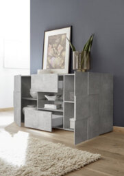 FurniComp LTD Furnicomp Lyon 2 Door 2 Drawer Concrete Grey Sideboard - thumbnail 2