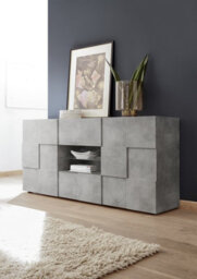 FurniComp LTD Furnicomp Lyon 2 Door 2 Drawer Concrete Grey Sideboard - thumbnail 1