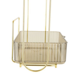 Living And Home 2 Tiers Plastic Desktop Makeup Organiser Cosmetic Organiser,gold - thumbnail 7