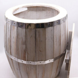 Serenityy Barrel-Style Table Whitewash Natural Finish, Outdoor Storage, 60Cm H X 48.5Cm W - thumbnail 1