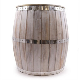 Serenityy Barrel-Style Table Whitewash Natural Finish, Outdoor Storage, 60Cm H X 48.5Cm W - thumbnail 3