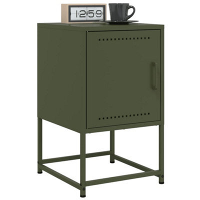 Berkfield Bedside Cabinets 2 Pcs Olive Green 36X39X60.5 Cm Steel - image 1