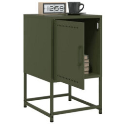 Berkfield Bedside Cabinets 2 Pcs Olive Green 36X39X60.5 Cm Steel - thumbnail 4