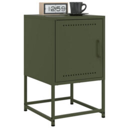 Berkfield Bedside Cabinets 2 Pcs Olive Green 36X39X60.5 Cm Steel