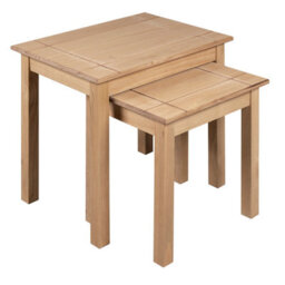 Mews Panama Nest Of Tables Country House Solid Pine Wood Light Fiesta Wax - thumbnail 5