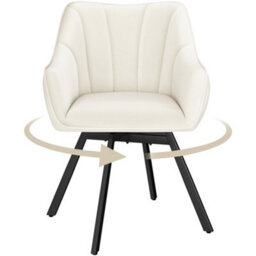 Yaheetech Swivel Dining Chair With Armrests And Backrest - Beige - thumbnail 2
